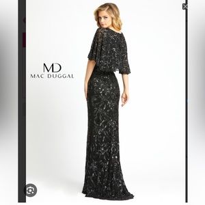 Black Beaded MacDuggal gown, size 12,